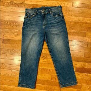 Kut from the Kloth High Rise Crop Straight Leg Jeans